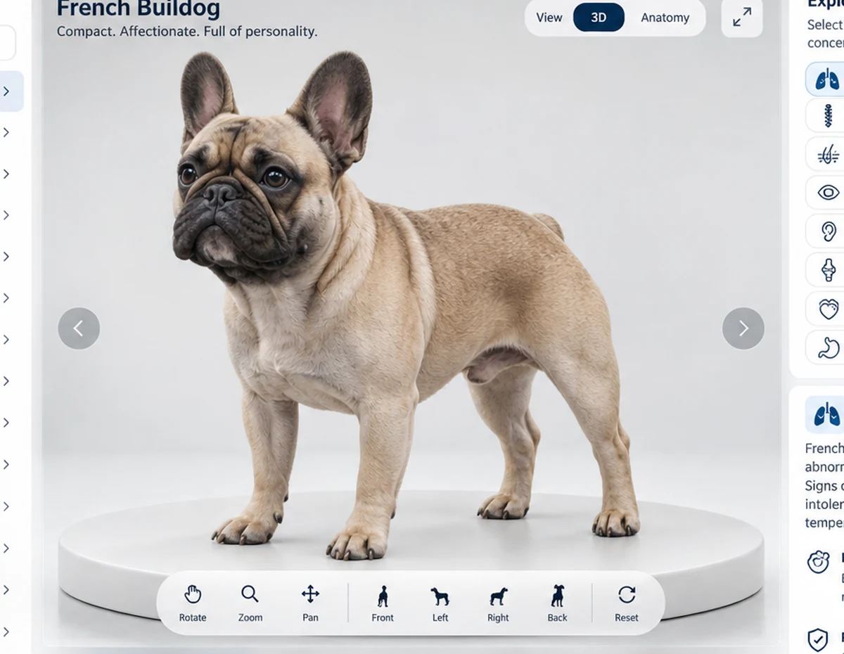 PetInsuranceAI.com interactive dog breed health explorer interface