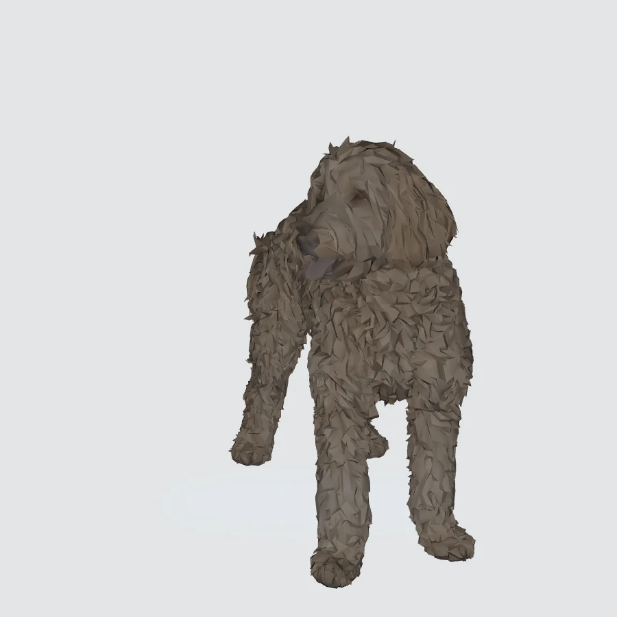Full-body Goldendoodle 3D model preview