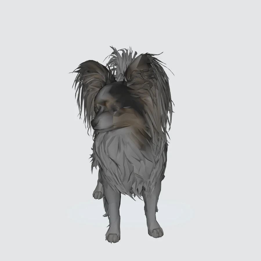 Full-body Papillon 3D model preview